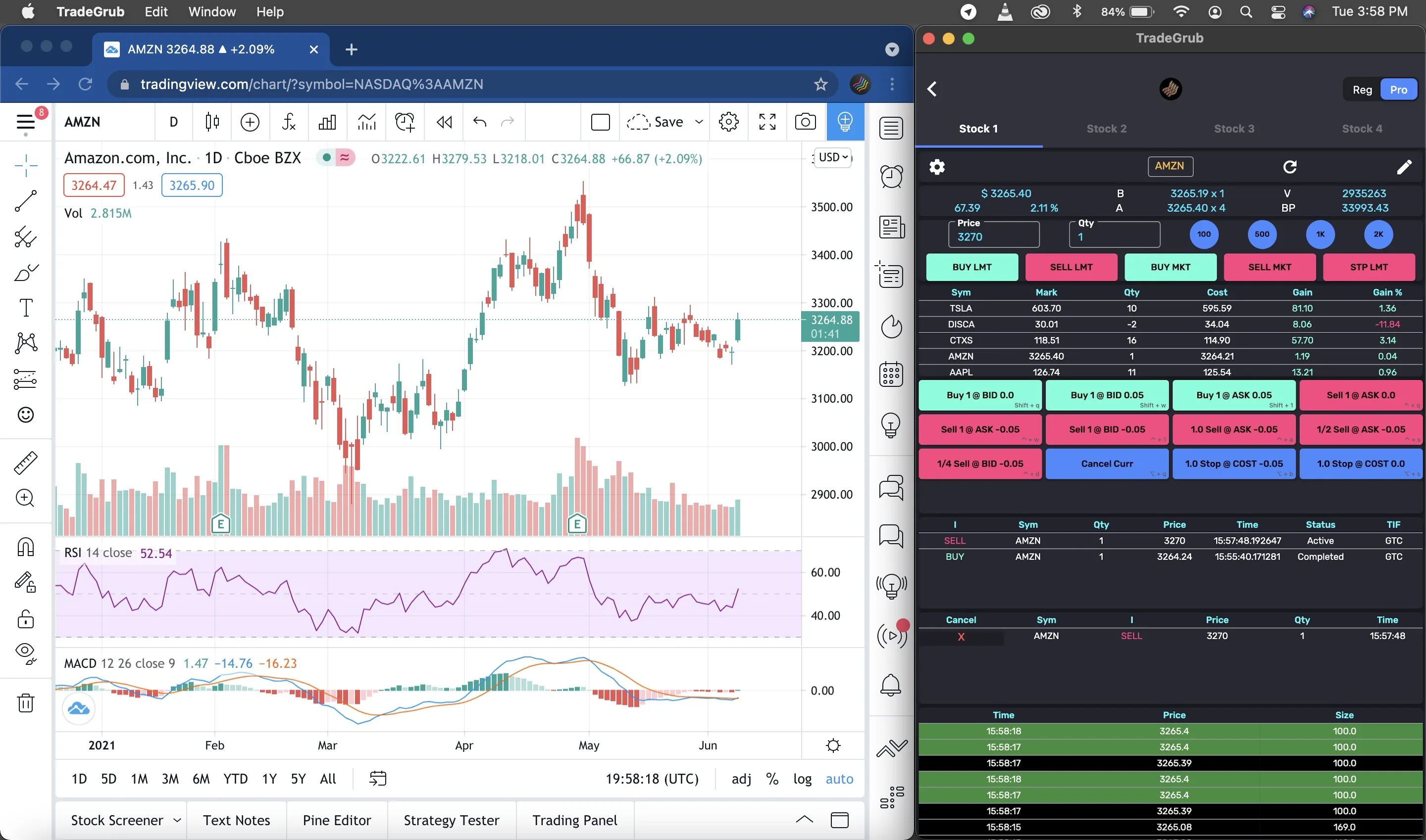 Experienced Trader Using TradeGrub on Tablet